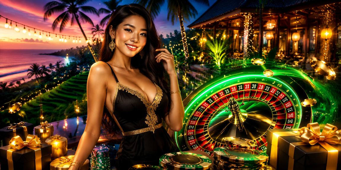 Meja roulette di lokasi pantai eksotis