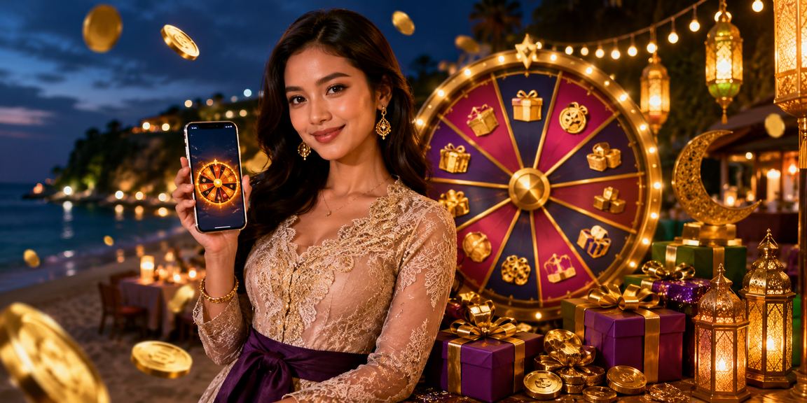 Suasana lucky draw berhadiah di pantai dengan antusias penonton yang menunggu pengumuman pemenang